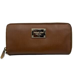 MICHAEL KORS Brown Zip Around Wallet